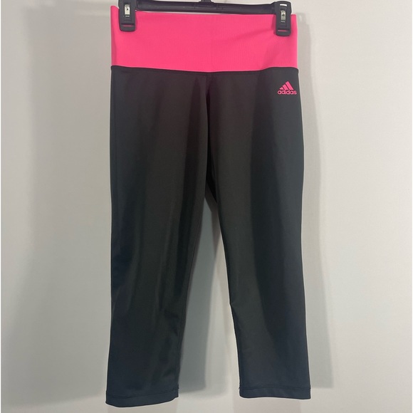 Pants - Adidas Climate Black, Pink Leggings, Small, wo pants, yoga, soft, sleek Womens